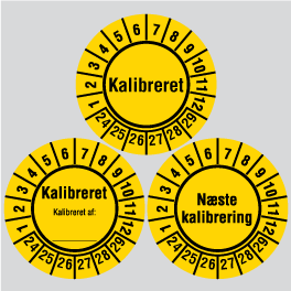Ø20 mm. Kalibreringsmærkater uden logo