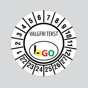Kontrol- & Kalibreringsmærkater med logo