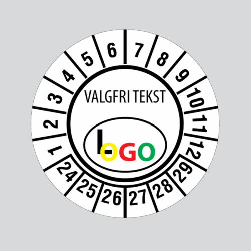 Kontrol- & Kalibreringsmærkater med logo